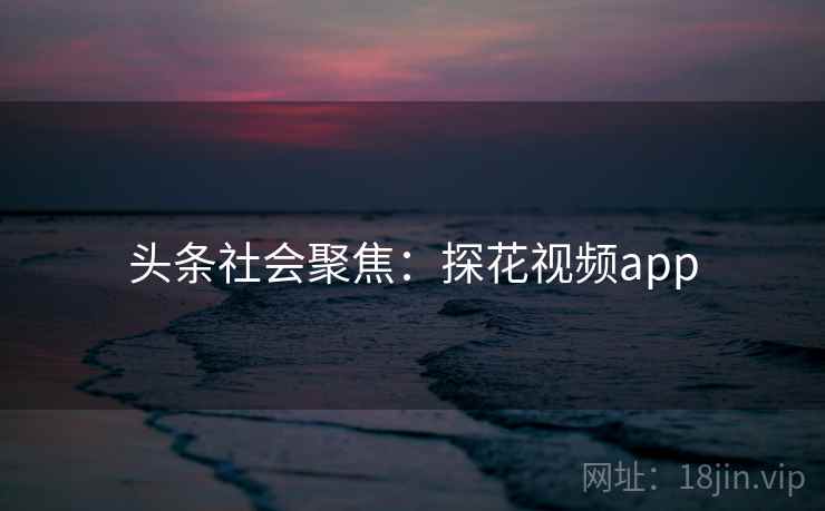 头条社会聚焦：探花视频app