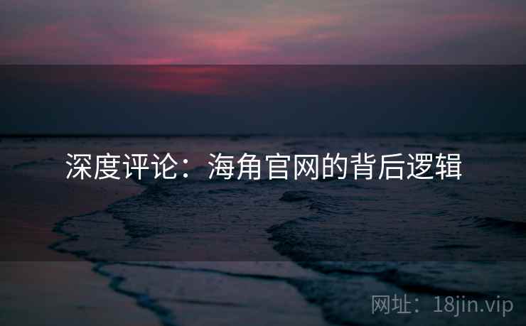 深度评论：海角官网的背后逻辑